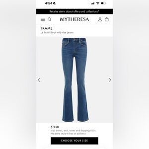 Frame Le Mini Boot jeans size 28